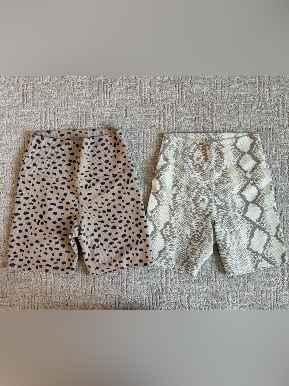PAIR Beach Riot Ribbed Animal Print Bike Shorts